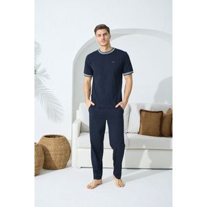 Heren Pyjama / Huispak Aslan /100% Katoen / Donker Blauw / maat XXL