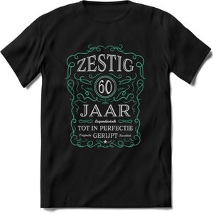 60 Jaar Legendarisch Gerijpt T-Shirt | Aqua - Grijs | Grappig Verjaardag en Feest Cadeau Shirt | Dames - Heren - Unisex | Tshirt Kleding Kado | - Zwart - XXL