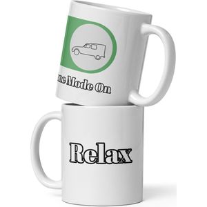De2pktjes - Relax - Acadiane Mode On Mok (300ml) - Witte Glanzende Mok voor de Echte Citroënliefhebber!