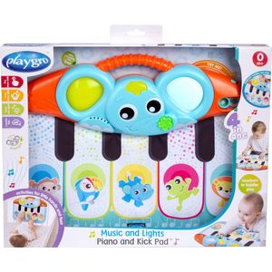 Playgro Music and Lights Piano & Kick Pad - Interactief baby speelgoed - -Speelgoed Baby - Speelgoed 1 jaar - trappelmat baby - Educatief speelgoed - Babypiano - Speelgoed Baby Eenvoudig bevestigen - met muziek en geluid