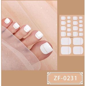 Prachtige Teen NagelStickers/ 1 vel , 22 tips/ Manicure Feet Nail stickers,Nageldecoratie,Nagellak,Plaknagels / Nail stickers wit