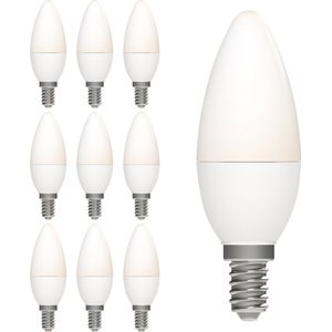 Voordeelverpakking LED Kaarslampjes met kleine E14 fitting - Mat - Warm wit - 10 lampen - Lamp - Ledlampen