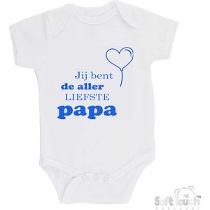 100% katoenen Romper ""Jij bent de allerliefste papa"" Jongens Katoen Wit/blauw Maat 56/62