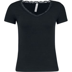 Hailys Mariella T-shirt zwart L - Viscose - Basics, Casual wear, Street wear