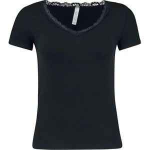 Hailys Mariella T-shirt zwart L Viscose Dames - Basics, Casual wear, Street wear