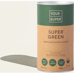 Your Super - SUPER GREEN - Superfood Mix - Boost je weerstand - Mix met Spirulina en Chlorella - Detox supplementen - 30 porties
