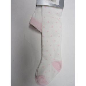 dirkje maillots collant kousenbroek rose met witte stip  12/ 18maand