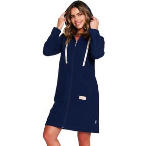 Doctor Nap Katoenen Badjas Dames Rits Navy Blue SMZ.7364 36 / S