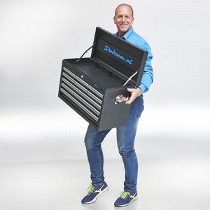 Datona® Gereedschapskist met 3 laden - Matzwart