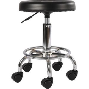 Kruk - Stoel - Werk Kruk - Werkstoel Zwart - 360 Graden - In Hoogte Verstelbaar