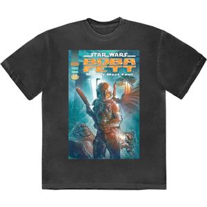 Disney Star Wars - Boba Fett Comic Cover Heren T-shirt - M - Zwart