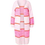 Angel of Style - Dames - Vest lang neon strepen open - Off-white - Maat 46+