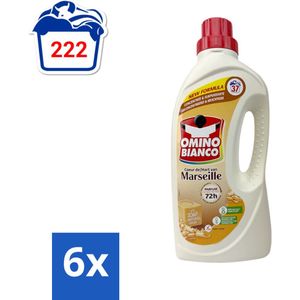 Omino Bianco - Marseille - Wasmiddel - Natuurlijke Zeep - Witte & Gekleurde Was - 37 Wasbeurten - Voordeelverpakking - 6 stuks