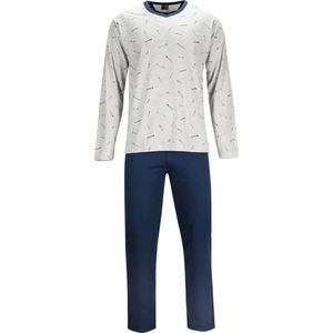 Herenpyjama met Pijlmotief – Grijs & Blauw