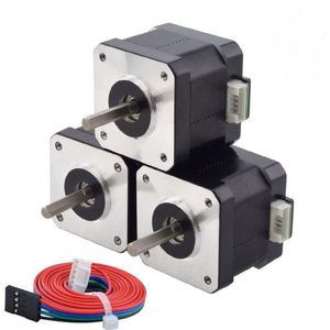 Bipolaire Nema 17 Stappenmotor voor 3D-printer en CNC-freesmachine - 42 Ncm, 1,5 A, 4 Draden, 1 m Kabel