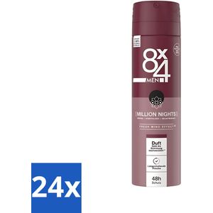 8 x 4 Deospray Men - No.18 Millions Nights - Deodorant - Voor Heren - 150 ml - Voordeelverpakking - 24 stuks