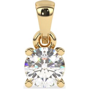 Diamo Diamonds 9-DD013-YG-30-P Gouden Hangertje met Diamant - Dames - Lab Grown Diamond - 0,30ct - Recycled Goud - 14 Karaat - Chatonzetting - Geelgoud