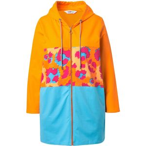 Angel of Style Angel of Style - Dames - lange sweatjas A-lijn luipaardstrepen - Licht turquoise - Maat 42