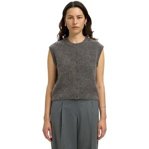 Selected Lulu Gebreid Vest Grijs 2XL Vrouw