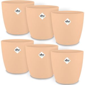 GARDEBRUK Bloempot Set van 6 – Weerbestendig Rond 16x15cm - Perzik