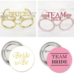 12-delige Vrijgezellenfeest set met brillen en buttons - vrijgezellenfeest - bride to Be - trouwen - huwelijk - bril