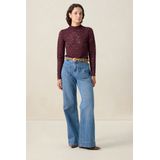 Sissy-Boy - Donkerrode Kanten Top - Lange Mouwen - Turtle Neck