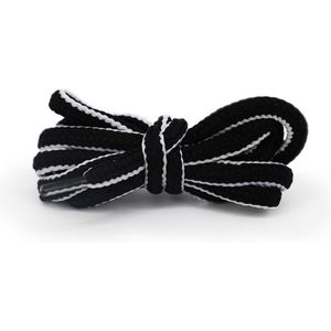 Van Bommel - Ringpoint Braided Laces - Zwart/Wit - 120 cm - Veters