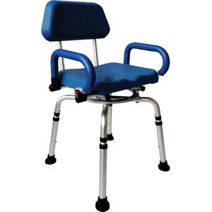 Draaibare douchestoel met rugleuning - Draagkracht 136 kg - Polyurethaan - Afmetingen 407 cm x 337 cm x 5 cm douchestoel met armleuning