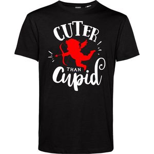 T-shirt Cuter Than Cupid | Valentijn cadeautje voor hem | Valentijn | Valentijnsdag voor mannen | Zwart | maat M