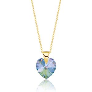 Montebello Ketting Amy HZ80 - Swarovski® Hart - 925 Zilver Verguld - Ø10mm - 45cm