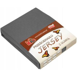 Jersey laken met elastiek 180x200 antraciet KARO