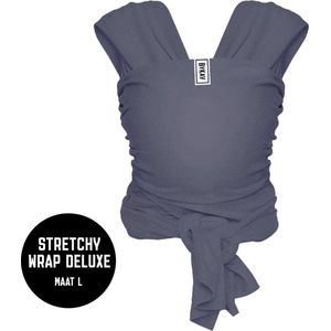 ByKay Stretchy Wrap Deluxe Ergonomische Draagdoek - Rekbare Draagdoek voor Newborn tm 18kg - 100% Organisch Katoen - Buik- en Heupdragend - Antraciet - Maat L