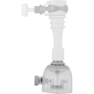 Verstelbare spatbestendige kraanverlenger - waterbesparend - keukenkraanslang - grijs - 13 cm .