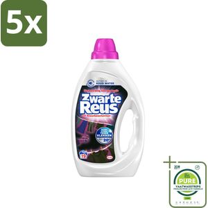 5 x Zwarte Reus - Vloeibaar Wasmiddel - Zwarte Was - 19 Wasbeurten - Grootverpakking - Zwarte Was - Wasmiddel - Vlekkenverwijderaar - Donkere Kleding - Wasgel