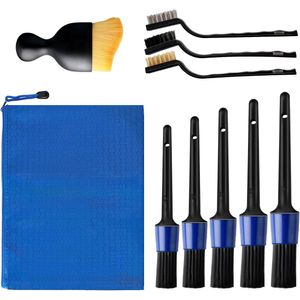 9 Pcs Detail Brushes for Car Cleaning - Interior and Lint Multifunctional Cleaning Brush for Sanitizing Wheels and Motors