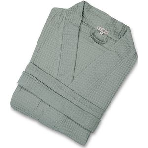 Kayori Geisha Badjas Wafel Lang - Unisex - Biologisch Katoen - Donkergroen - S - Kort