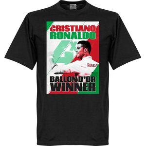 Ronaldo 4 Times Ballon d'Or Winnaar Portugal T-Shirt - 5XL