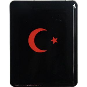 VESPA LOGO ZWART/TURKSE VLAG ROOD STICKER
