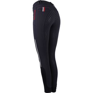 QHP Rijbroek Coco Siliconen Zitvlak Navy/Wit/Rood - 34