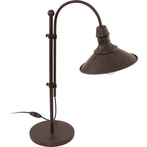 EGLO Vintage Stockbury - Tafellamp - 1 Lichts - Hoogte 555mm. - Antiek Bruin, Beige