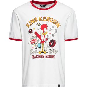 King Kerosin T-Shirt Vintage Ringer ''Beep Beep'' KKU41053 Off White-XL