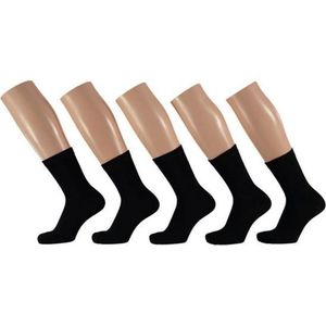 Set van 10x Paar zwarte sokken voor kinderen - Basic sokken zwart - Kindersokken, maat: 23-26