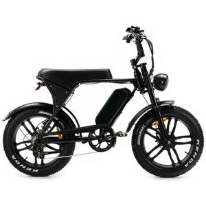 OUXI C80 Elektrische Fatbike - Inclusief Voetsteuntjes - Inclusief Achterzitje - Ingebouwd Alarmsystseem - 20 Inch - 250W Motor - 7 Versnellingen - 60 km Actieradius - Hydraulische Schijfremmen - Zwart