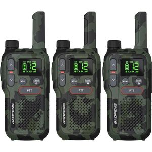 WNHB® Oplaadbare Walkie Talkie PMR446 – Licentievrije Radio voor Volwassenen & Kinderen – 1500mAh – 16 Kanalen – Zaklamp – Dubbele PTT