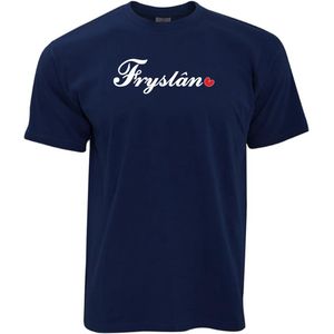 T- shirt navy met opdruk Fryslân maat L