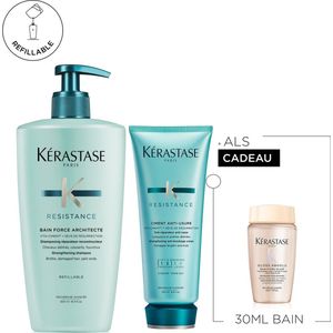 Kérastase Résistance Duo + Cadeau - Navulbare Shampoo 500ml & Conditioner 200ml + Bain 30 ml Cadeau - Voor Beschadigd Haar