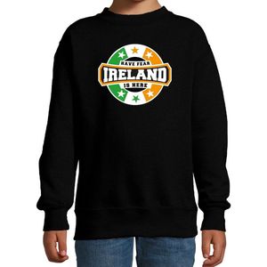 Have fear Ireland is here sweater met sterren embleem in de kleuren van de Ierse vlag - zwart - kids - Ierland supporter / Iers elftal fan trui / EK / WK / kleding 98/104