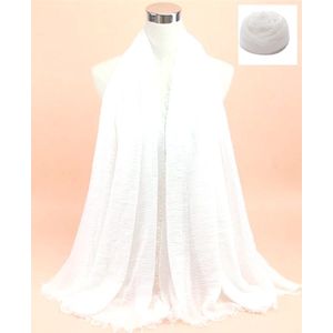 Mooie dunne dames sjaal Wit- Langwerpige sjaal- Youhomy accessoires Shawl- Omslagdoek- Cadeau voor vrouwen| Moederdag cadeau| Valentijnsdag cadeau