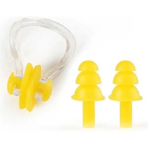 Go Go Gadget - Zwemoordoppen met Neusklem - Siliconen oordopjes - Zwemmen - Duiken - Geel