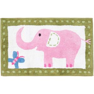 Homescapes kindervloerkleed roze olifant 100% katoen